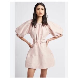 Aje. Pink Puff Sleeve Cutout Mini Dress Sz 12